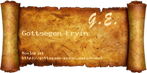 Gottsegen Ervin névjegykártya